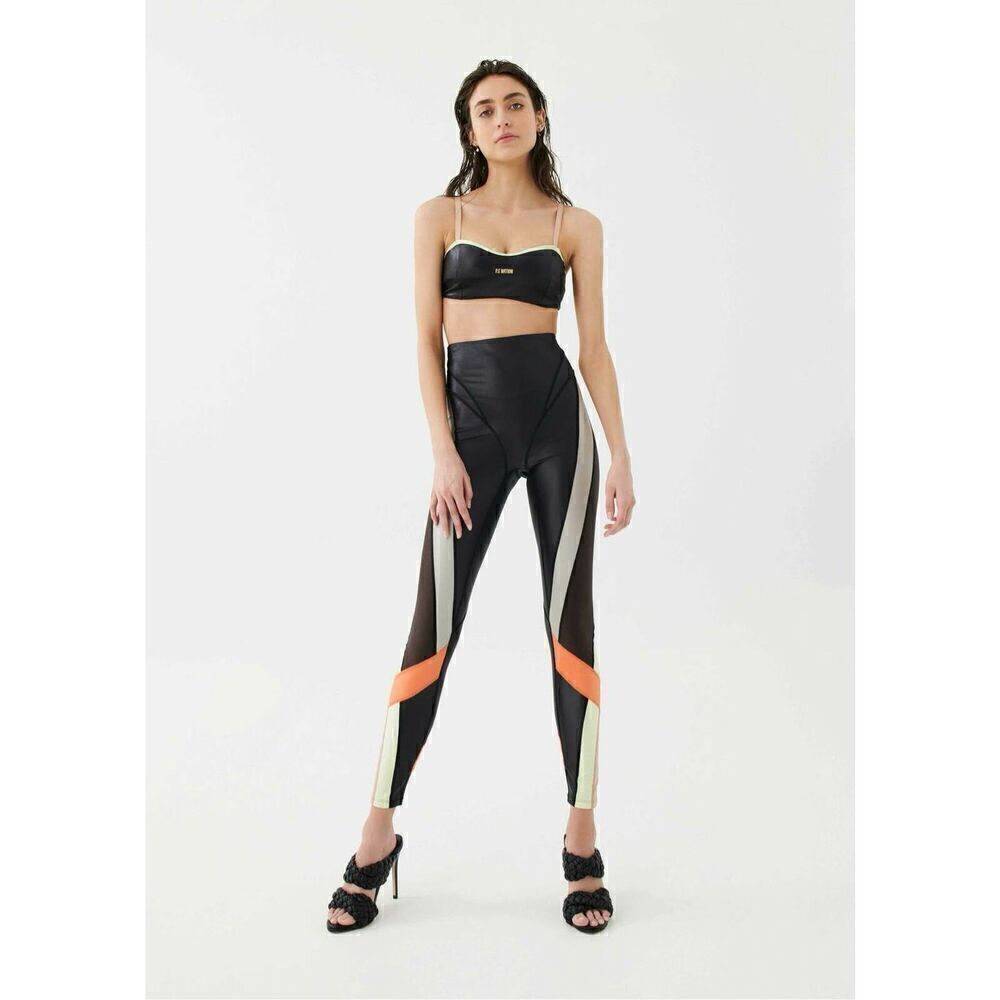 NWT P.E Nation Black and Orange Leggings